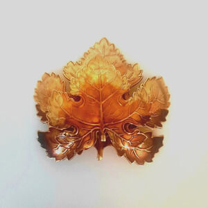 Vintage Made In Germany Layered Maple Leaf Brooch Pin Fall Autumn Colors